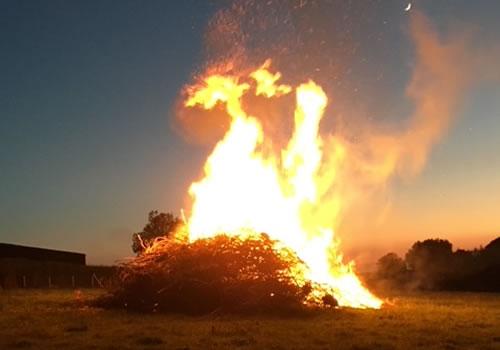 Beacon lit in Town Farm Field on 2/6/22 Photo Gallery Image - Beacon lit in Town Farm Field on 2/6/22