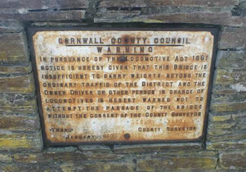 Photo Gallery Image - Sign on Boyton Bridge - Locomotive Act 1861
